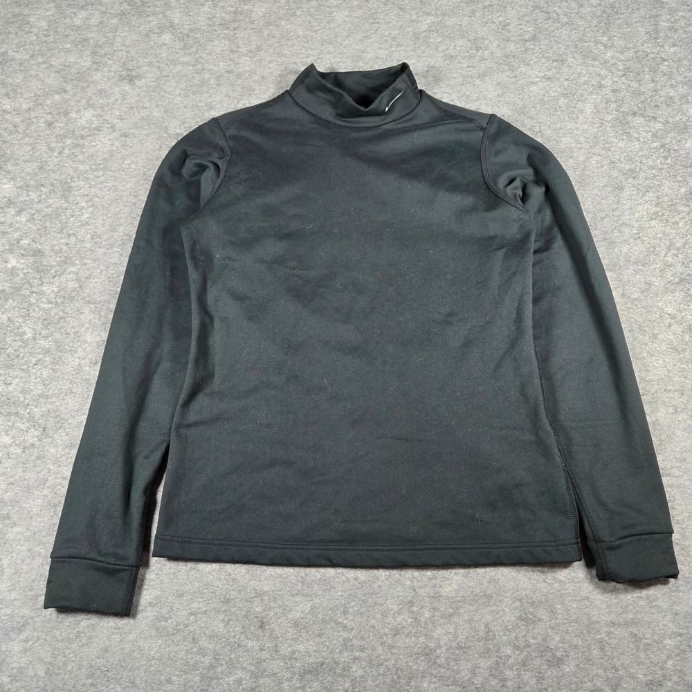 Nike Girls Black Fit Dry Mock Neck Athletic Fleece Top L 12-14